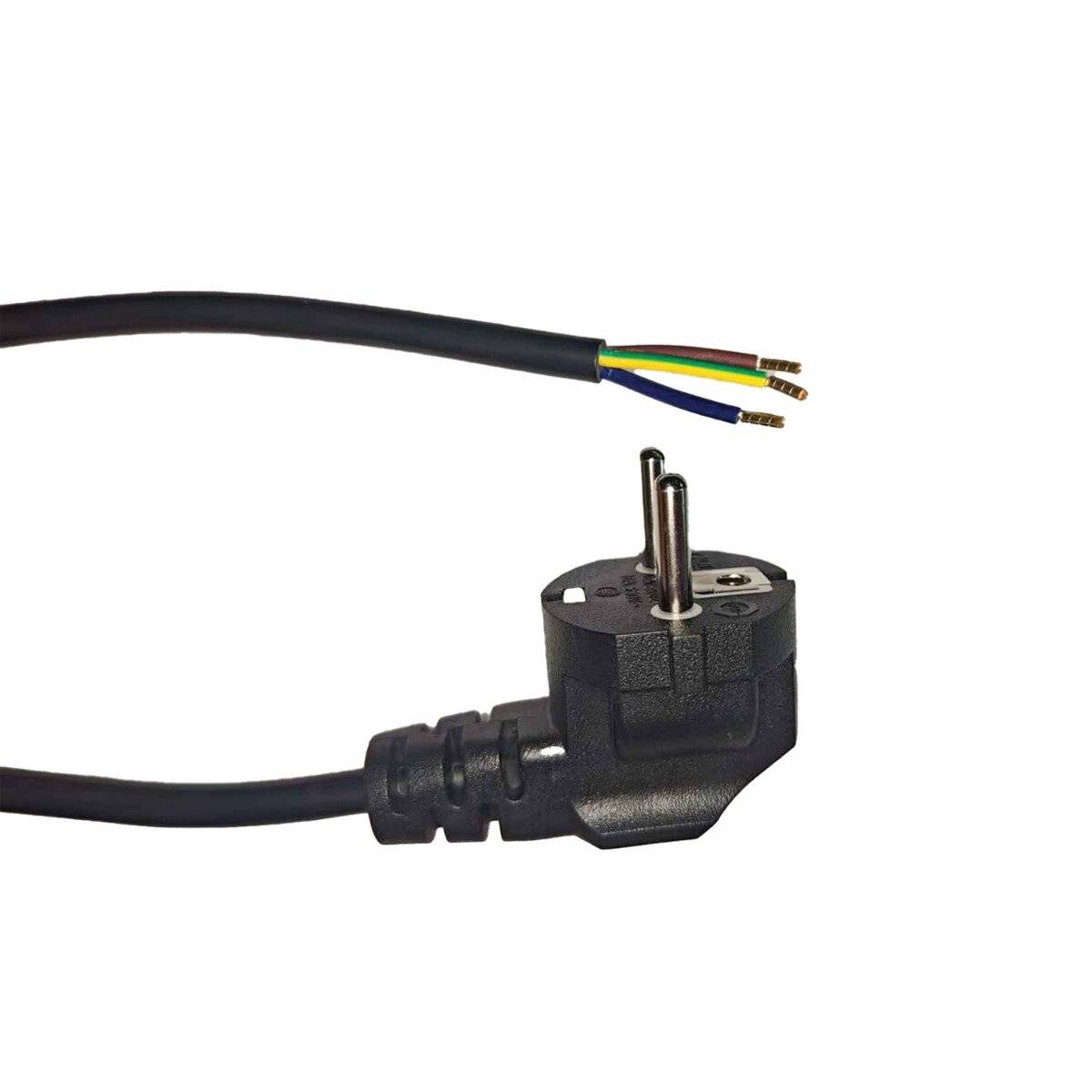 Preisbild für Mehrfachpackung 25x Noxion Power Versorgungskabel Schwarz - Schuko Europlug + Offene Enden - 5m