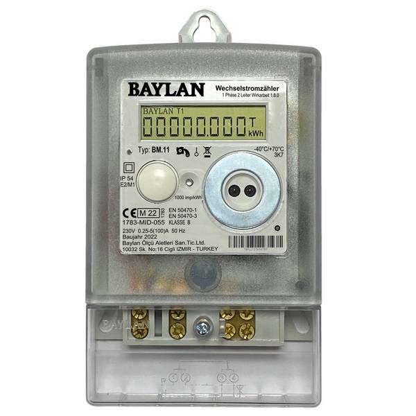 BAYLAN BM.11 - Wechselstromzähler Zählerplatzmontage 100A MID 2026 digital DIN 43857 3-Punkt-Befestigung