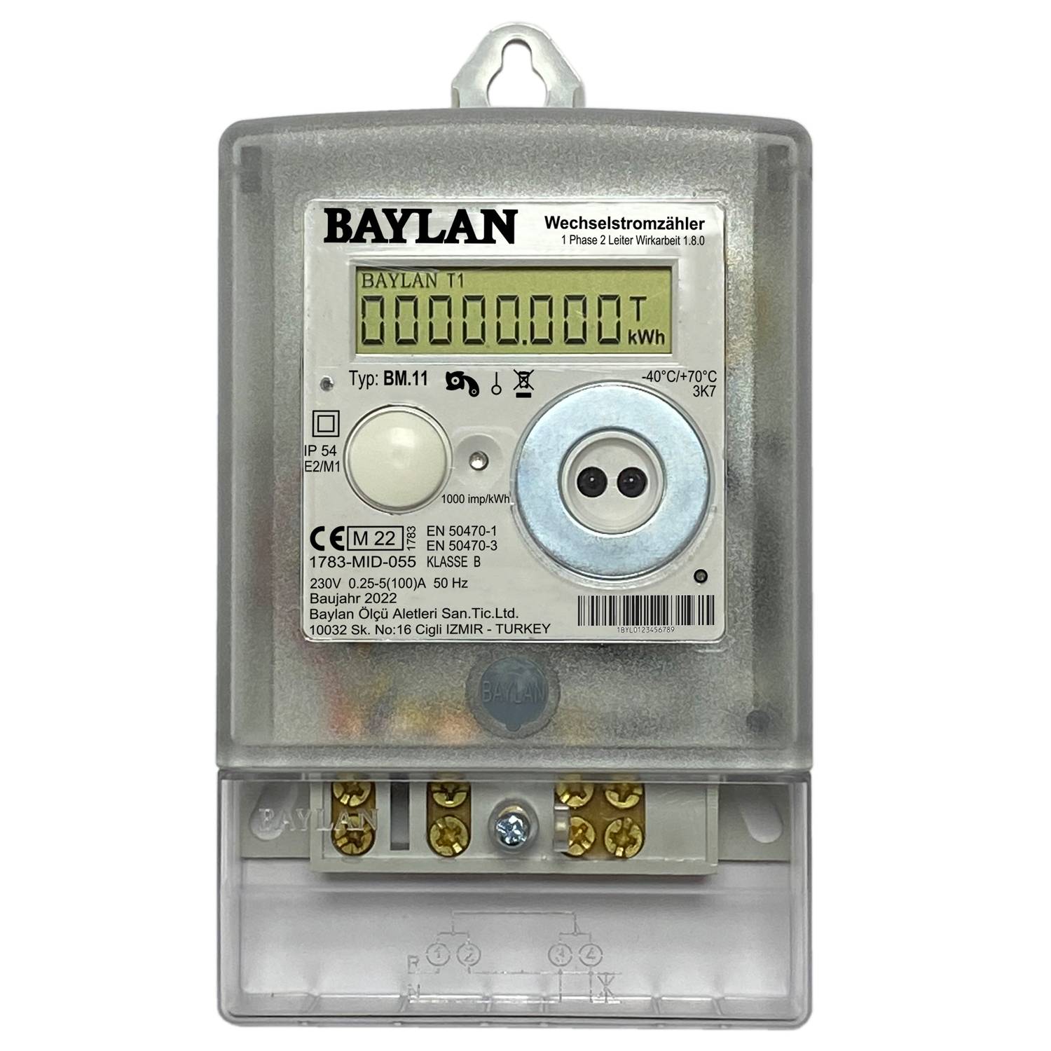 BAYLAN BM.11 - Wechselstromzähler Zählerplatzmontage 100A MID 2026 digital DIN 43857 3-Punkt-Befestigung-0