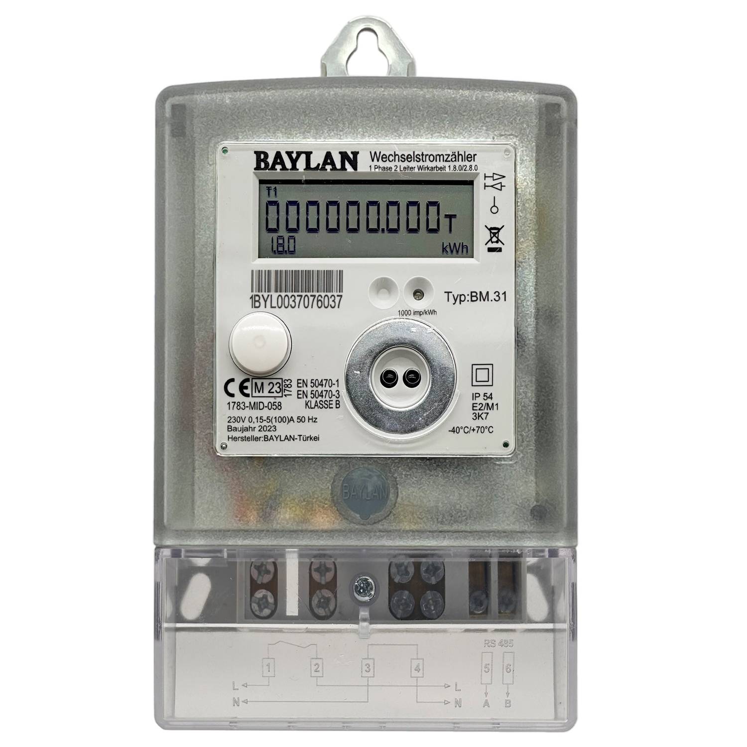 BAYLAN BM.31 - Wechselstromzähler Zählerplatzmontage 100A MID 2026 digital DIN 43857 3-Punkt-Befestigung-0