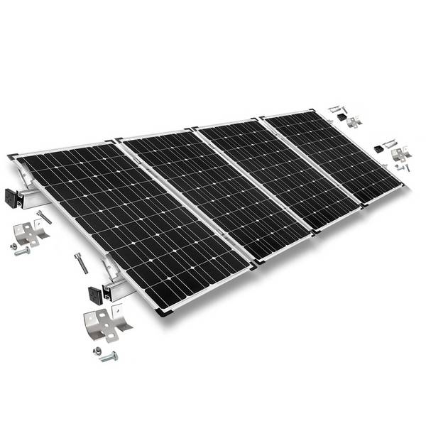 Befestigungskit mit Trapezklemmen für Blechdach 4 Solarpanel Rahmenhöhe 35mm