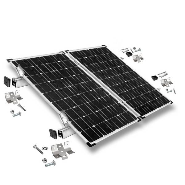 Befestigungskit mit Trapezklemmen für Blechdach 2 Solarpanel Rahmenhöhe 40mm