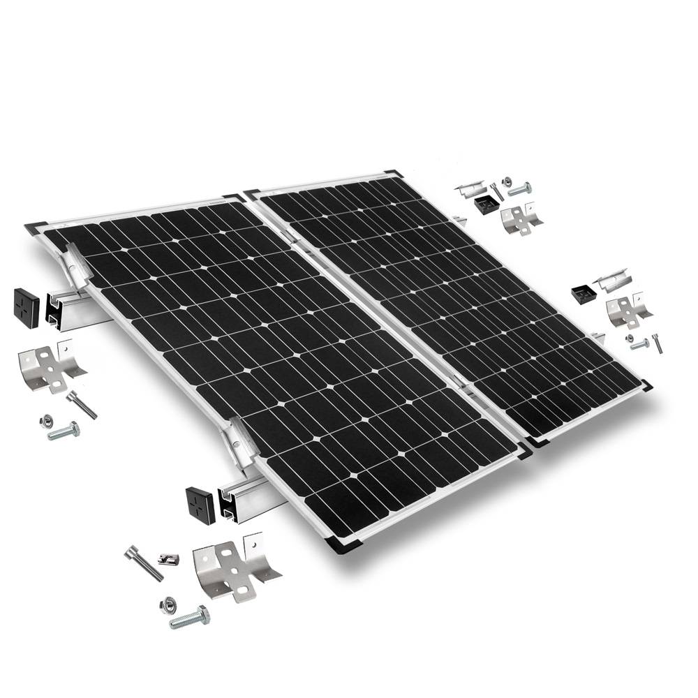 Befestigungskit mit Trapezklemmen für Blechdach 2 Solarpanel Rahmenhöhe 35mm-0
