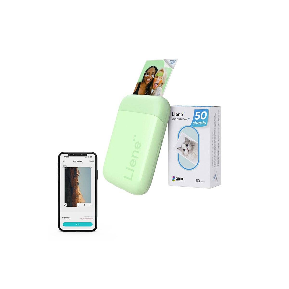 Liene - KW001-65024 - Liene Pearl 2x3" tragbarer Fotodrucker (grün)-0