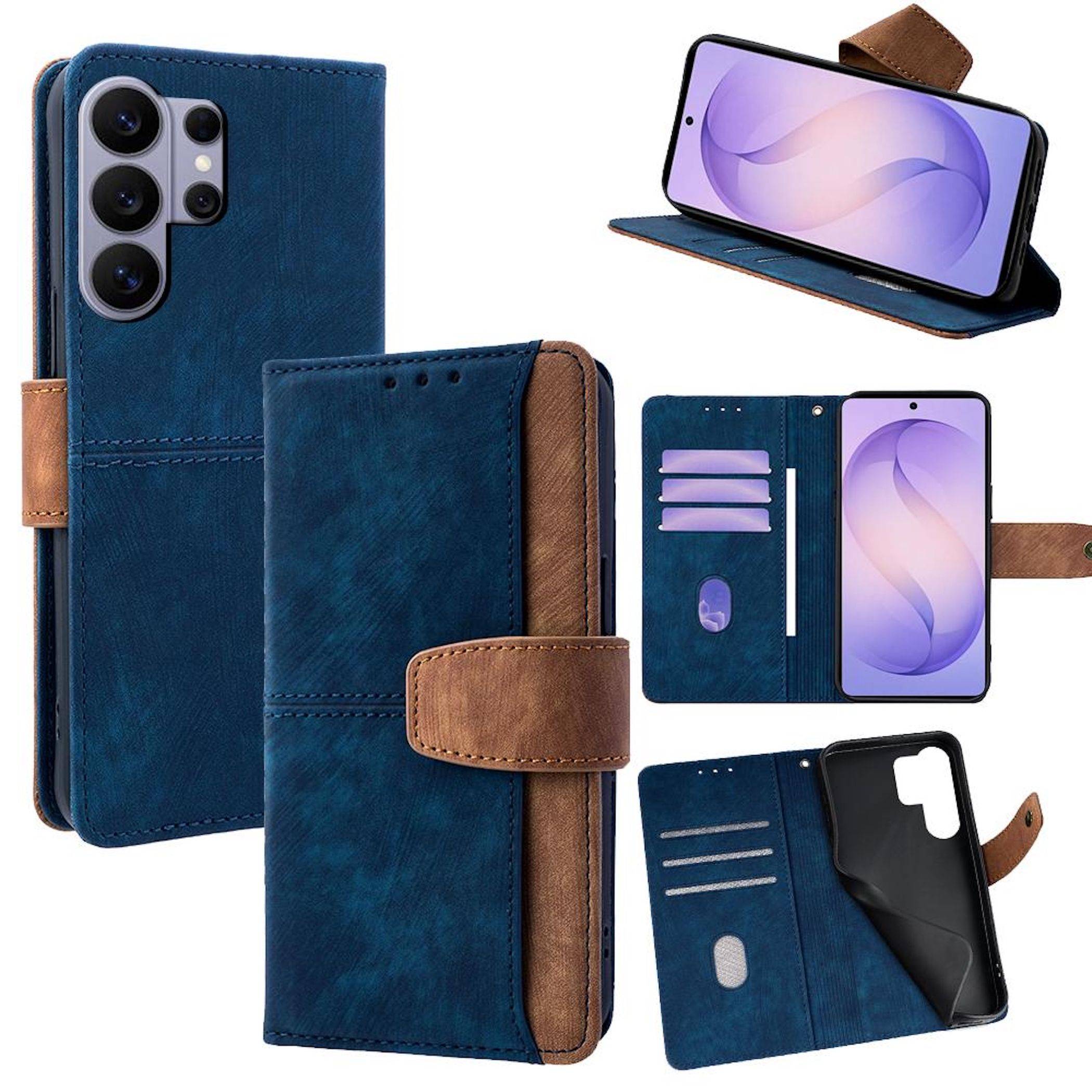 Handy Hülle Klapphülle Samsung Galaxy S26 Ultra RFID Schutz Kartenfach Blau-0