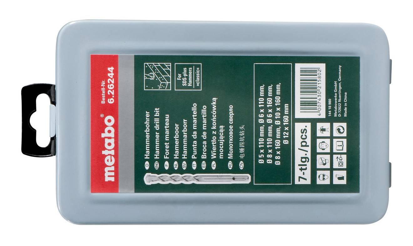 SDS-plus Classic-Bohrersatz 7-teilig Ø 5, 6, 8 mm, L = 110 mm / Ø 6, 8, 10, 12 mm L = 160 (626244000)-0