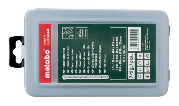 SDS-plus Classic-Bohrersatz 7-teilig Ø 5, 6, 8 mm, L = 110 mm / Ø 6, 8, 10, 12 mm L = 160 (626244000)