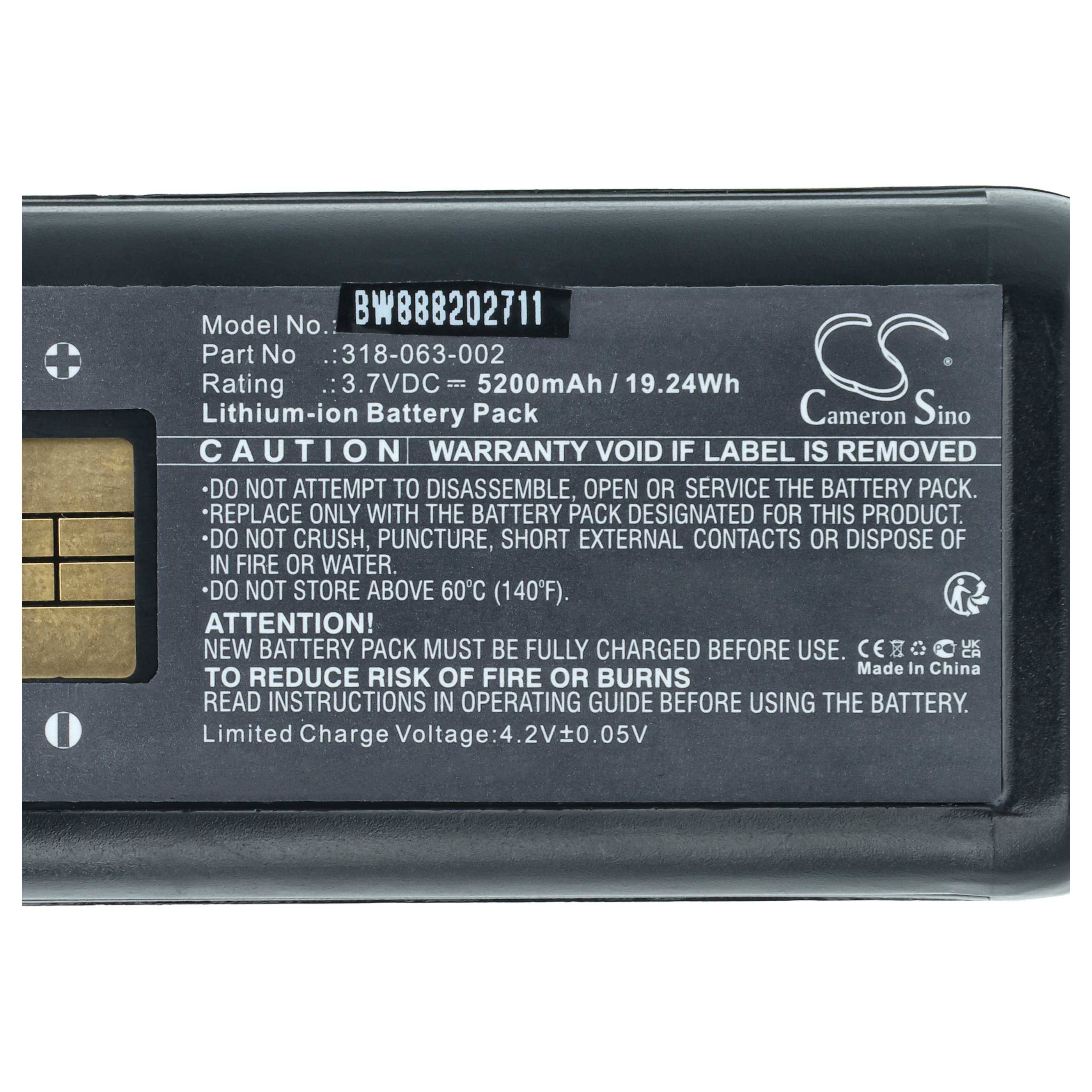vhbw 2x Akku Ersatz für Honeywell 318-063-002 | für Handheld Computer Scanner (5200 mAh, 3,7 V, Li-Ion)-3