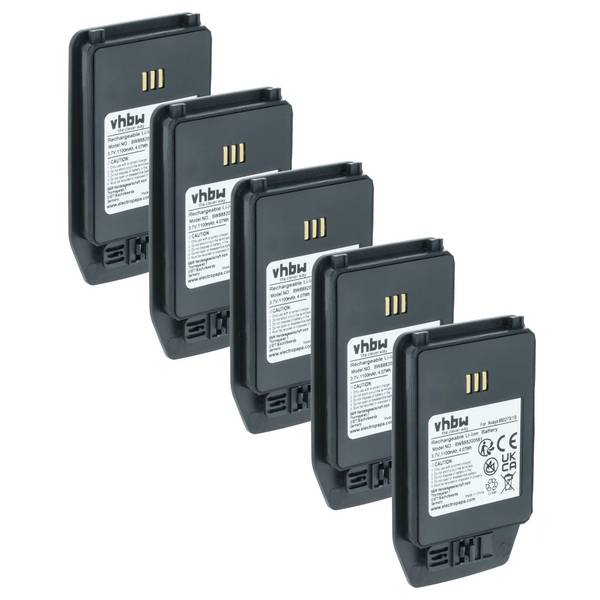 vhbw 5x Akku kompatibel mit Ascom D81 | DH5-AABAAA/2E, DH5, 660273 Handy Smartphone Telefon (1100 mAh, 3,7 V, Li-Ion)
