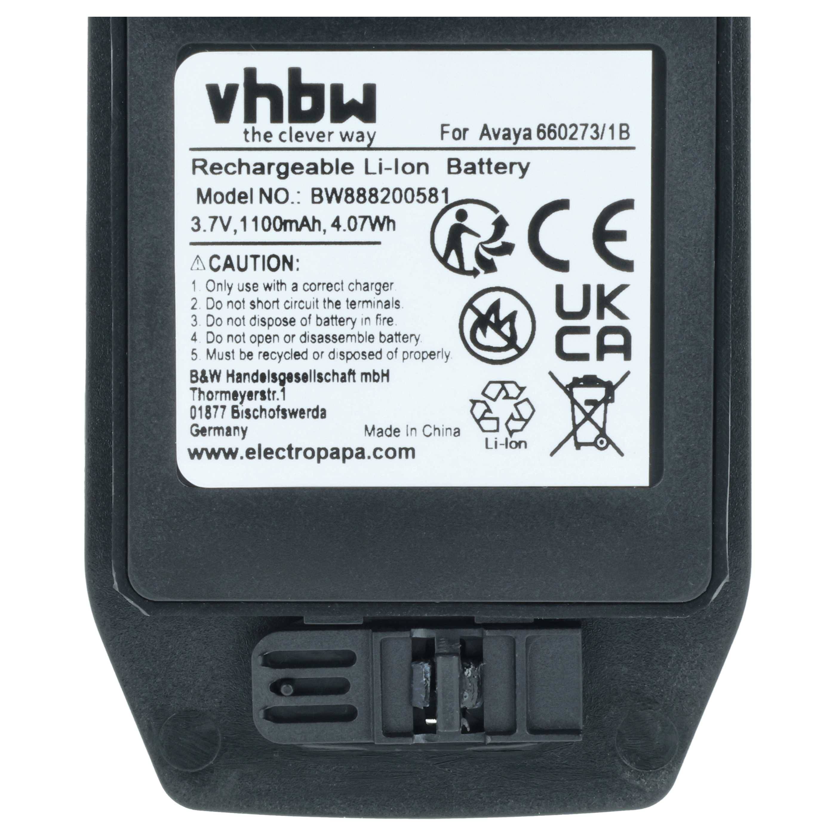 vhbw 5x Akku kompatibel mit Ascom D81 | DH5-AABAAA/2E, DH5, 660273 Handy Smartphone Telefon (1100 mAh, 3,7 V, Li-Ion)-3