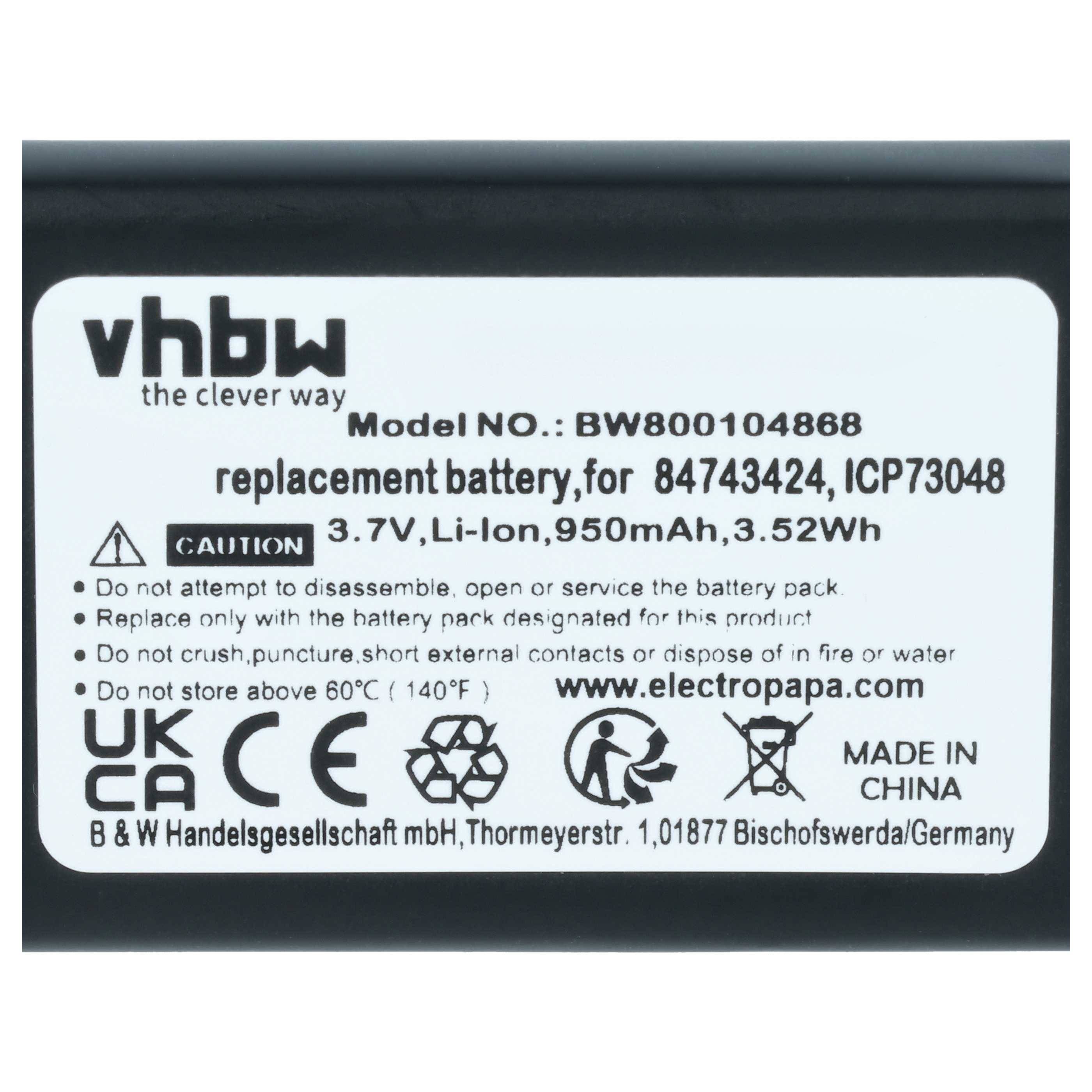 vhbw 5x Akku kompatibel mit COMfortel M-210 | M-200, M-310 schnurlos Festnetz Telefon (950 mAh, 3,7 V, Li-Ion)-3