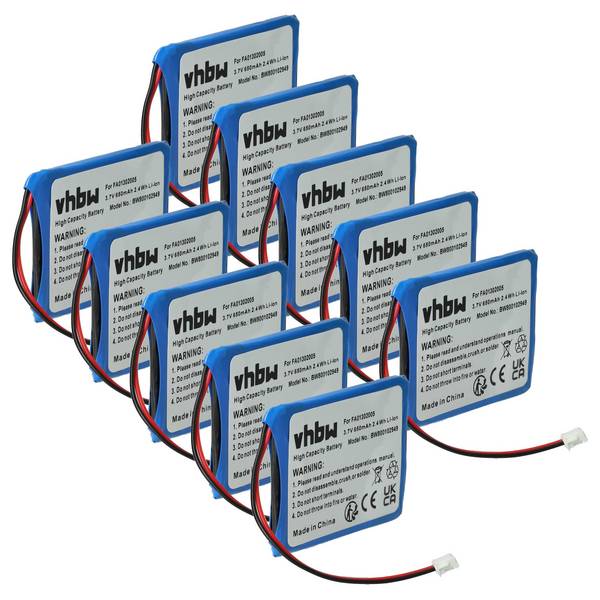 vhbw 10x Akku kompatibel mit Avaya 3730 | DECT 3720, DH6 schnurlos Festnetz Telefon (650 mAh, 3,7 V, Li-Ion)