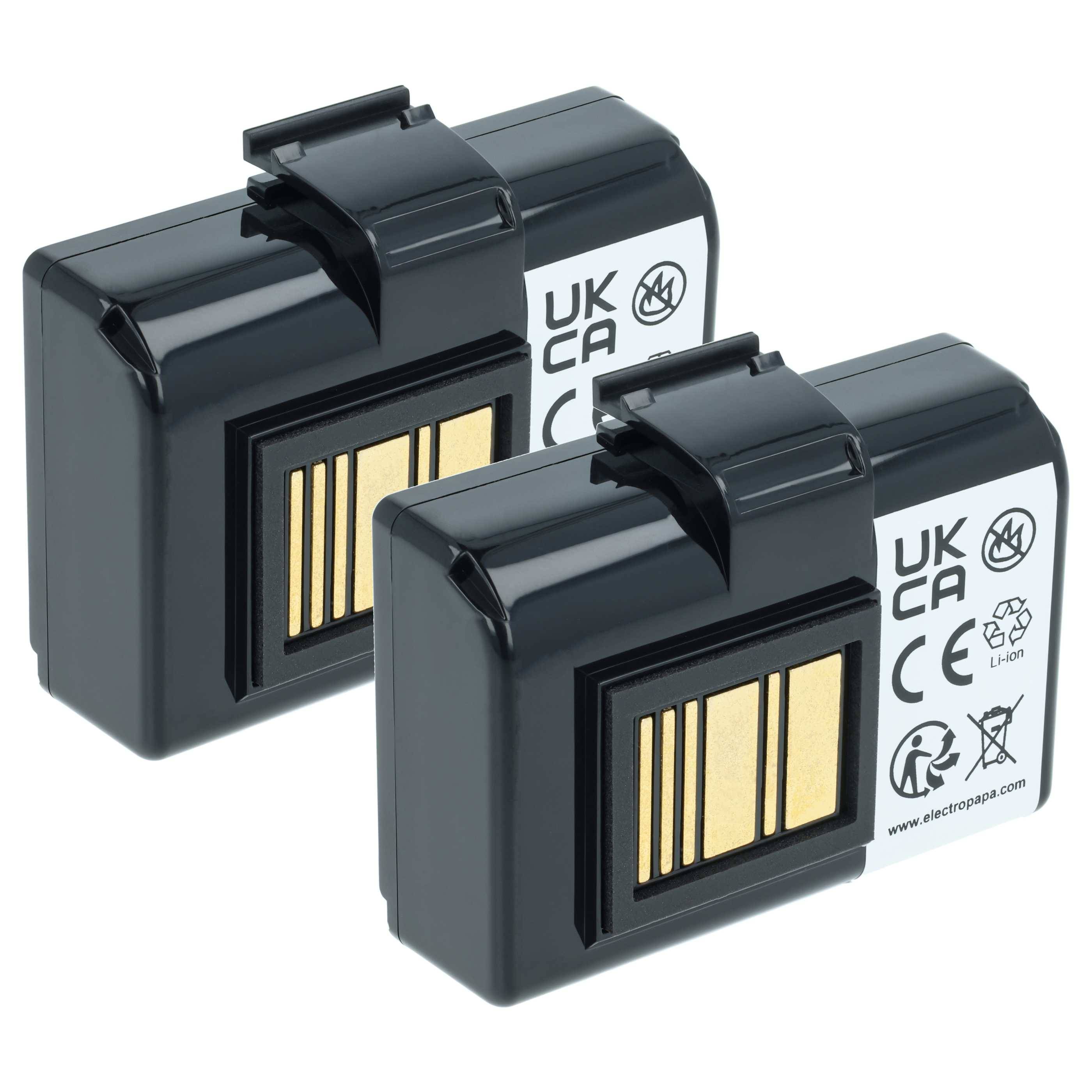 vhbw 2x Akku Ersatz für Zebra AT16004 | BTRY-MPP-34MA1-01 für Drucker Kopierer Scanner Etiketten-Drucker (3400 mAh, 7,4-0