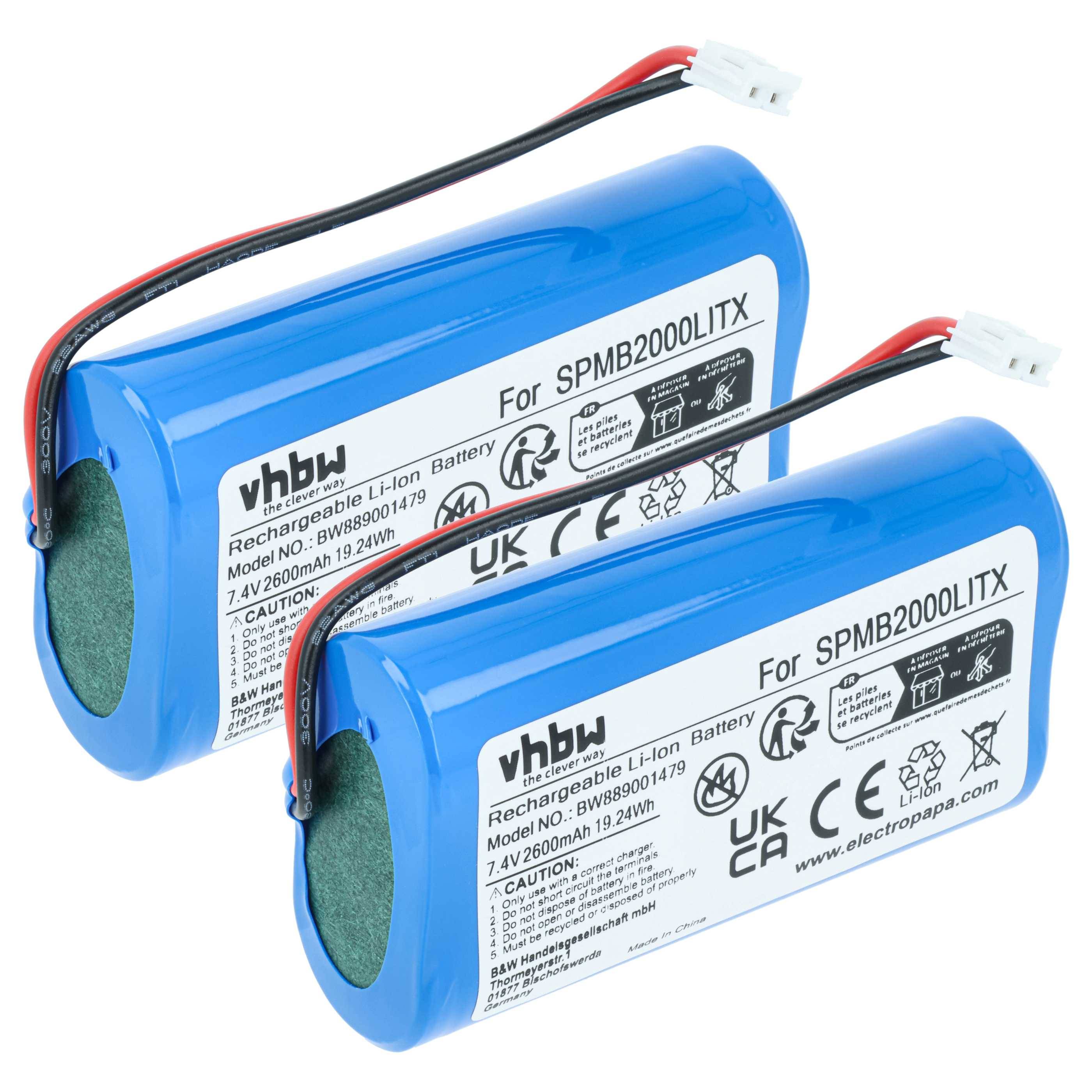vhbw 2x Akku kompatibel mit Spektrum Transmitter DX8 | DX9, DX7S Fernbedienung Remote Control (2600 mAh, 7,4 V, Li-Ion)-0