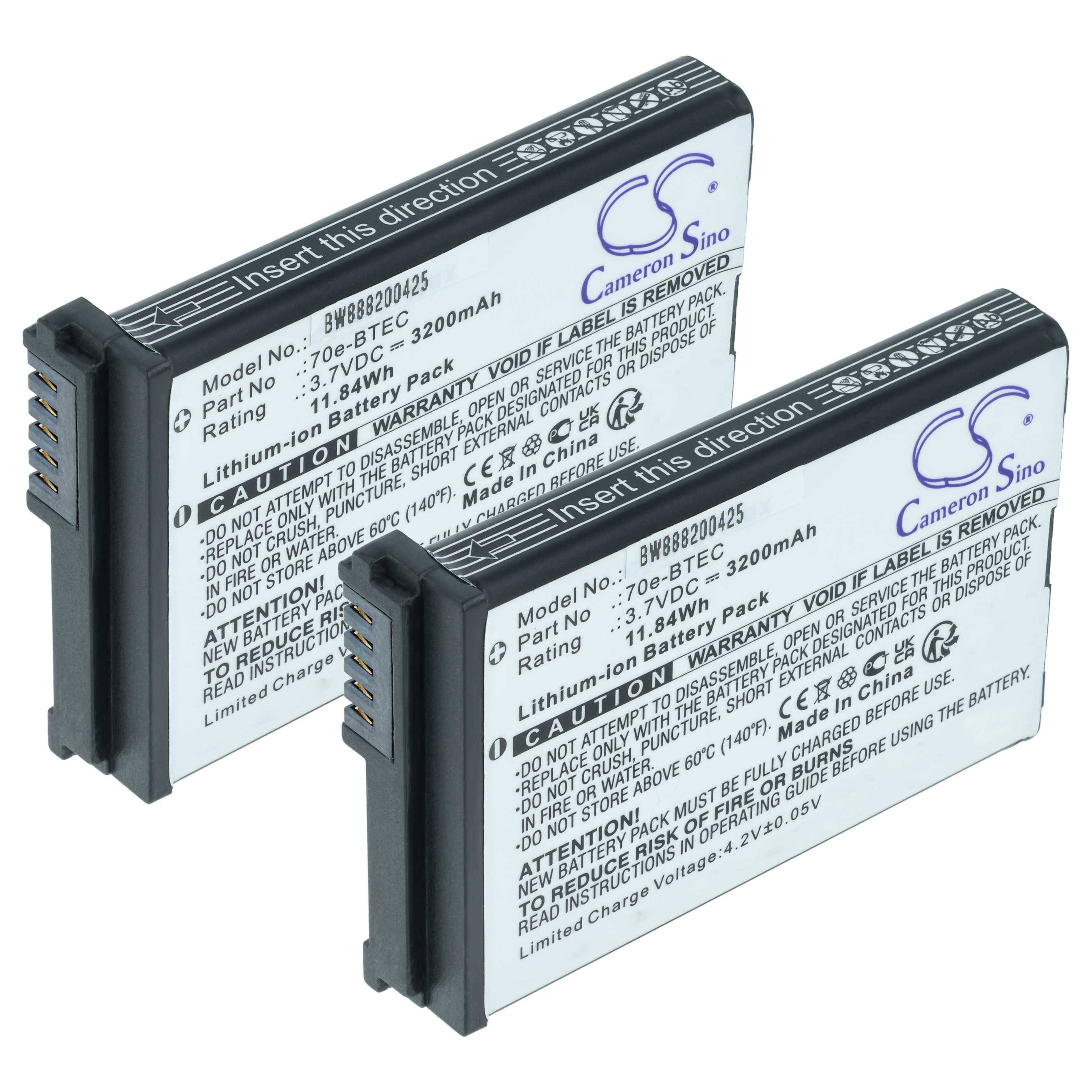 vhbw 2x Akku Ersatz für Honeywell 60S-BATT-1 | 70e-BTEC, BAT-EXTENDED-01 für Handheld Computer Scanner (3200 mAh, 3,7 V-0