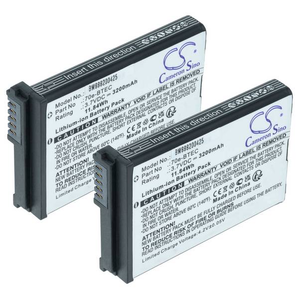 vhbw 2x Akku Ersatz für Honeywell 60S-BATT-1 | 70e-BTEC, BAT-EXTENDED-01 für Handheld Computer Scanner (3200 mAh, 3,7 V