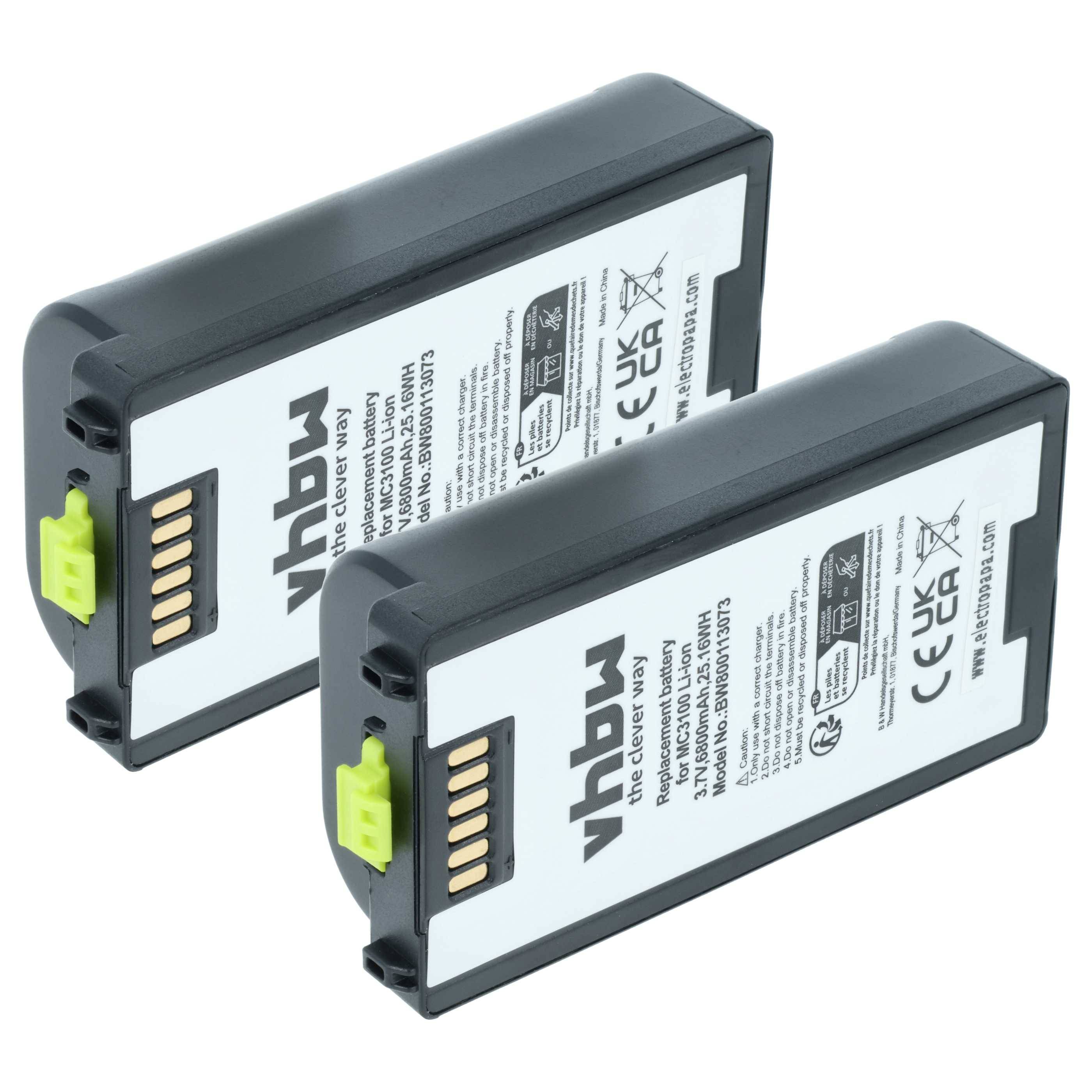 vhbw 2x Akku Ersatz für Symbol BTRY-MC31KAB02 | 82-127909-02 für Barcodescanner POS (6800 mAh, 3,7 V, Li-Ion)-0