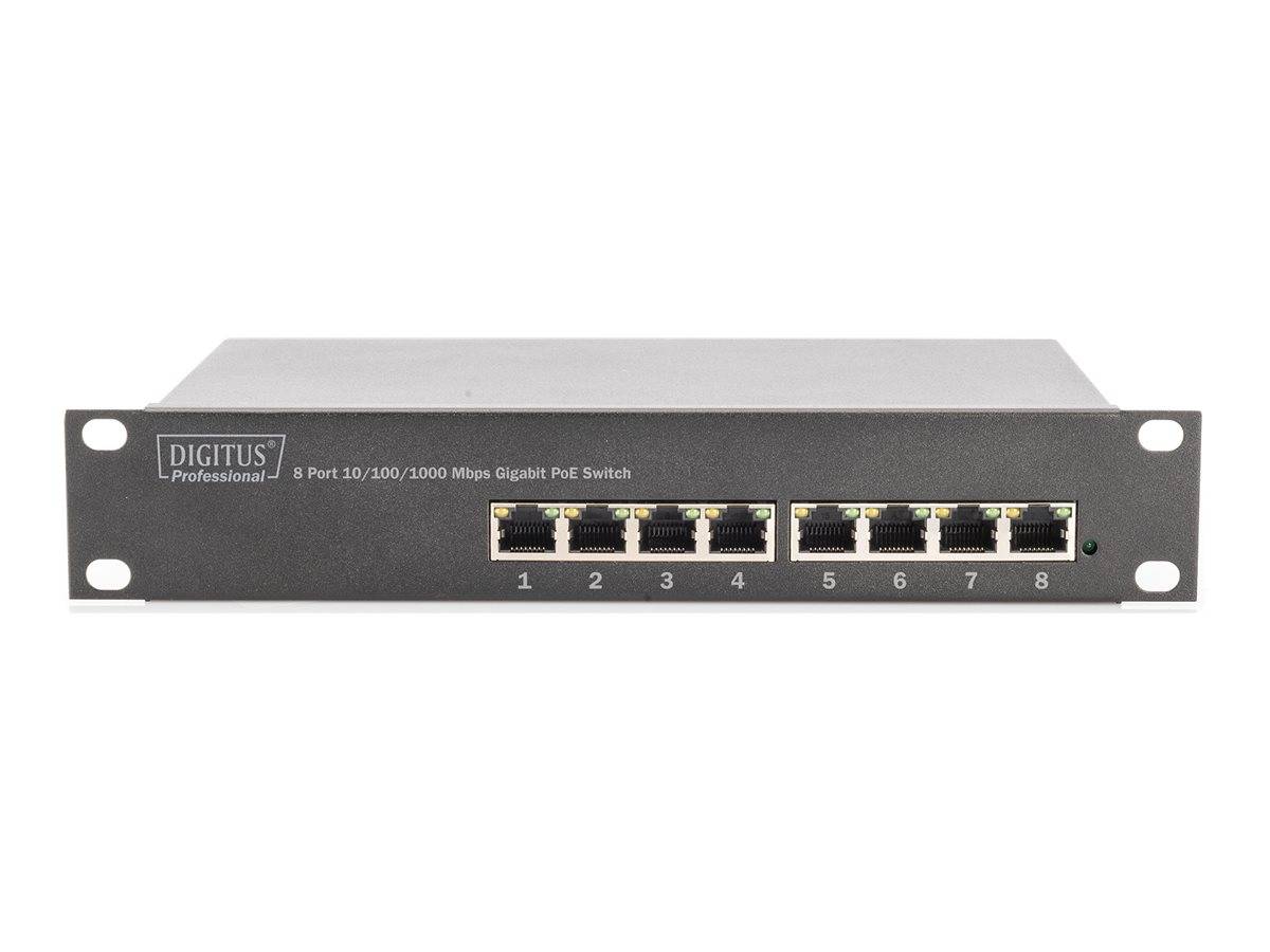 DIGITUS Switch Switch 8-Port 10" 80 W Gigabit Ethernet PoE-0
