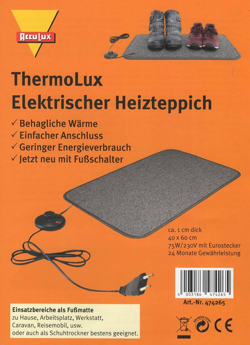 Elektrischer Heizteppich 400 x 600 mm [AccuLux 474265]-2