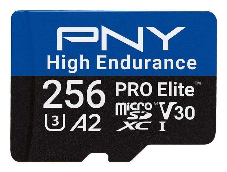 PNY PRO Elite High Endurance microSDXC UHS-I Speicherkarte 256 GB mit SD-Adapter-0