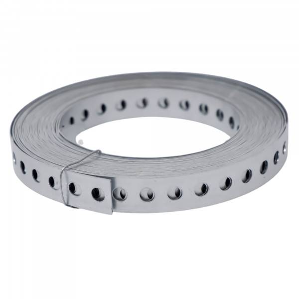 Lancelot® Montagelochband verzinkt 17mm x 10 Meter | Loch-Ø 6,5 mm-1