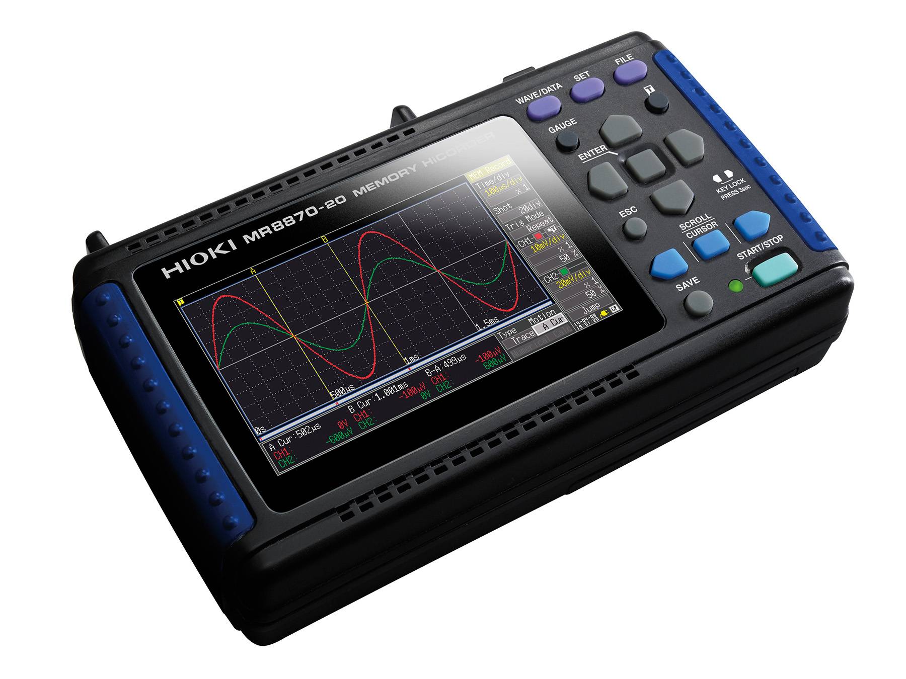 MR8870 - Tragbarer 2-Kanal-Memory Recorder mit RMS-Datenaufzeichnung, 1 MS/s-3