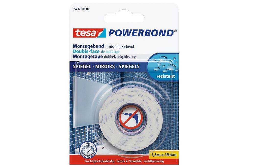 tesa 55732, Professional Mirror Spiegel Montageband, 19mm x 1,5m-0