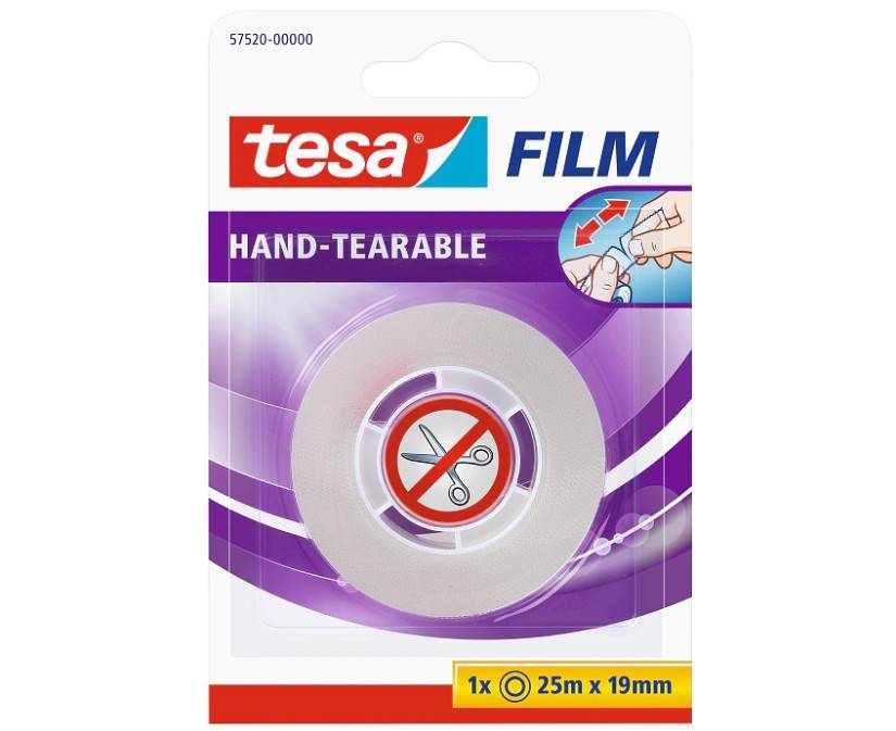 tesafilm 57520, von Hand einreißbar, 19mm x 25m, transparent-0