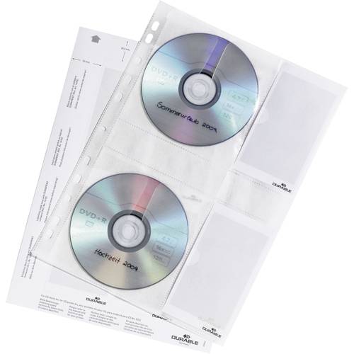 Thumbnail - Durable CD/DVD Ordner-Hülle 522219 4 CDs/DVDs/Blu-rays Transparent Polypropylen 5 St.