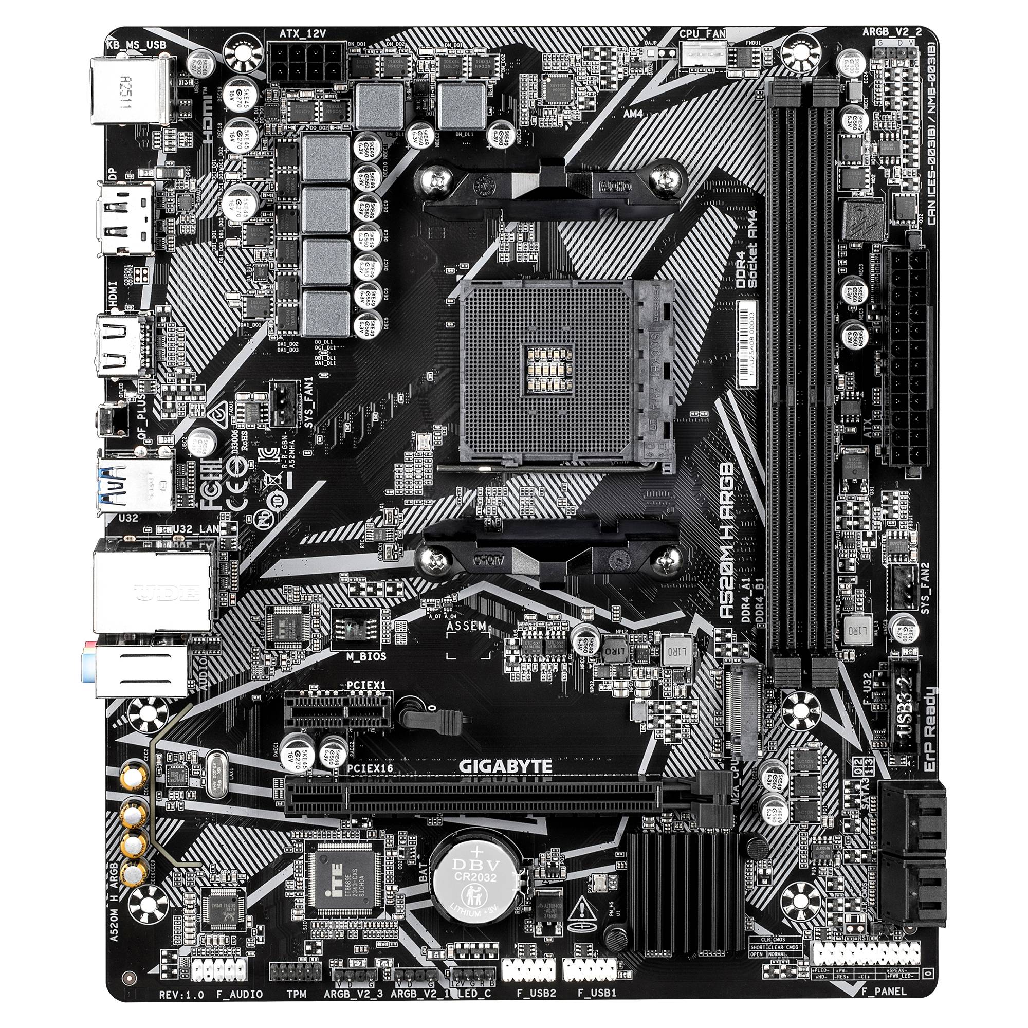 Gigabyte A520M H ARGB (A520,AM4,mATX,DDR4) Multimedia-Technik Mainboards AMD-1