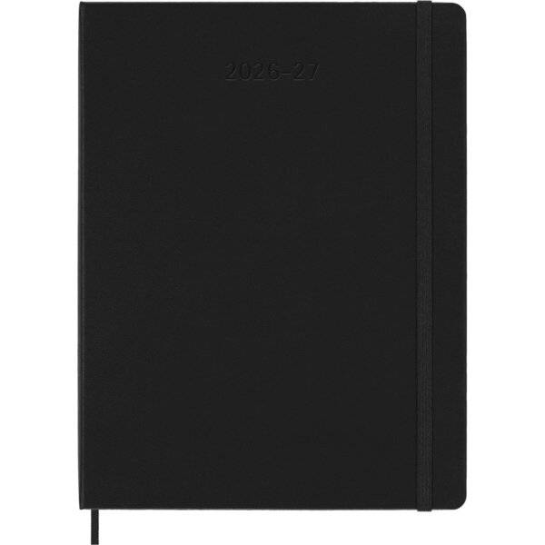 Wochenkalender 18 Monate XL 1 Woche/Seiten horizontal fester Einband schwarz 2026/2027-1