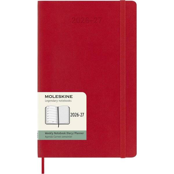 Wochenkalender 18 Monate Large A5 1 Woche/Seiten horizontal weicher Einband scharlachrot 2026/2027