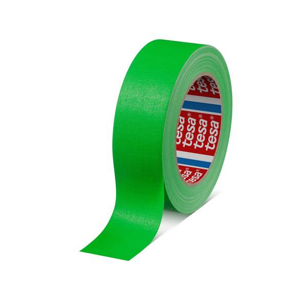 tesa 4671, Gewebeband Duct Tape, Warnband, Neonfarben 38mm x 25m Neongrün