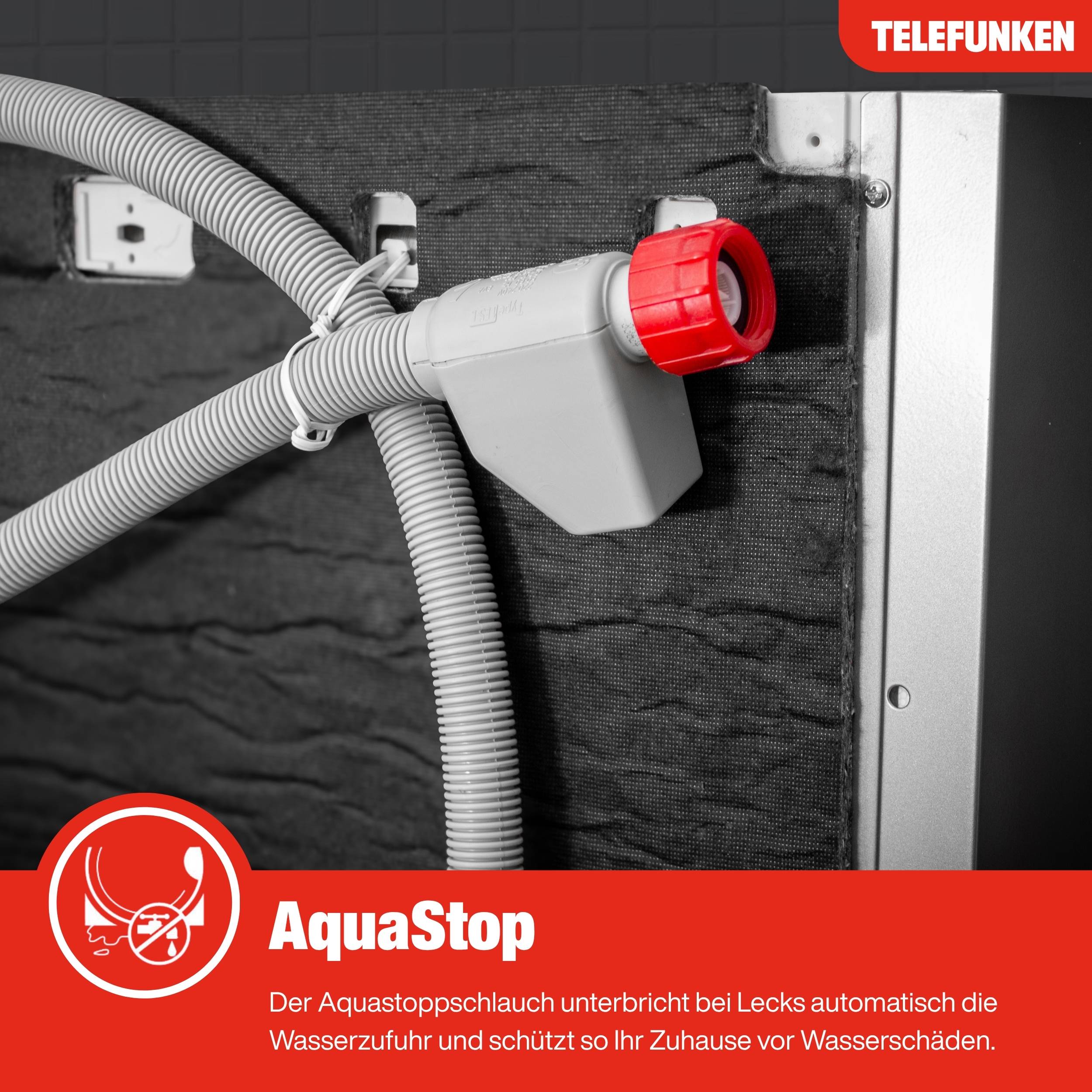 Telefunken Geschirrspüler 60 cm teilintegrierbar | Einbau Spülmaschine | 14 Gedecke | 9 Programme | AquaStop | GET6014AI-3