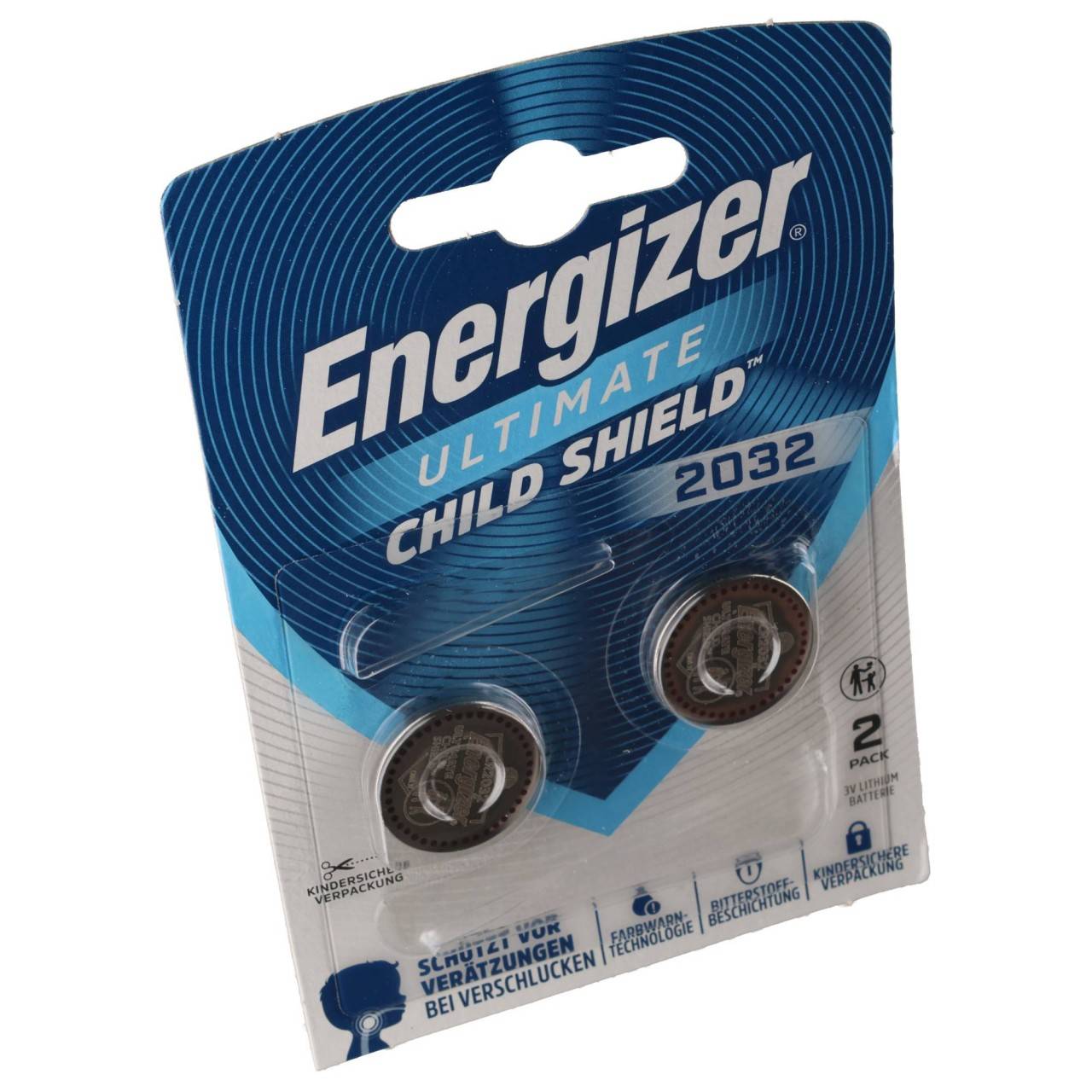 Energizer Batterie Lithium, Knopfzelle, CR2032, 3V Ultimate Lithium, Retail Blister (2-Pack)-3