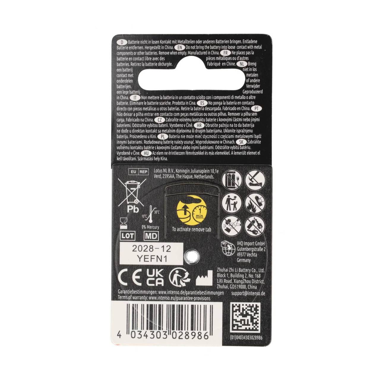 Intenso Hörgeräte-Batterie „Energy Ultra“ – A13 / PR48, 1,45 Volt (6er Pack)-1