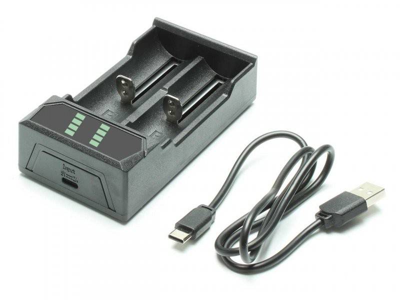 EIZFAN NC2 - USB Ladegerät Li-Ion 18650 – 2-Schacht Ladegerät mit USB-C-1