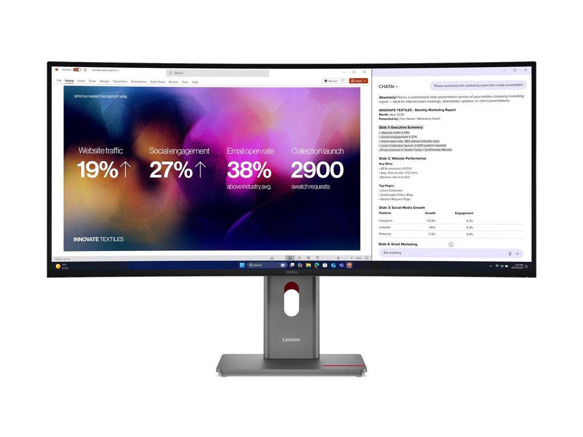 Lenovo ThinkVision P40WD-40 Curved Business Monitor - KVM Switch 39.7" (100.83-0