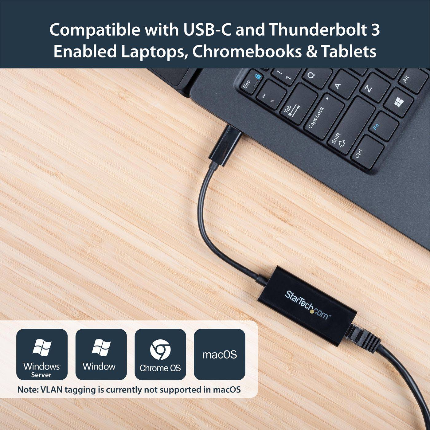 StarTech.com USB C to Gigabit Ethernet Adapter - Black - USB 3.1 to RJ45 LAN Network Adapter - USB Type C to Ethernet-4