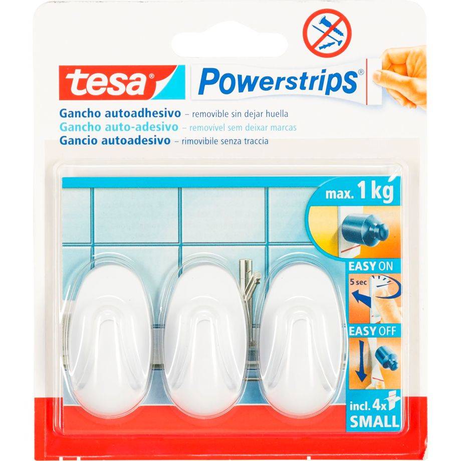 TESA - Powerstrips Haken 57533 oval weiß-0