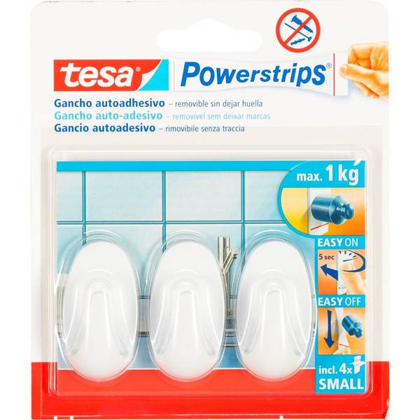TESA - Powerstrips Haken 57533 oval weiß