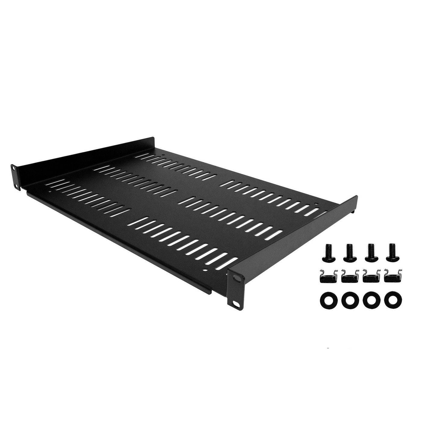 StarTech.com 1HE 19 Zoll Fachboden für netzwerk schrank - Freitragende perforierte Rack ablage für Serverschrank/Rack --5