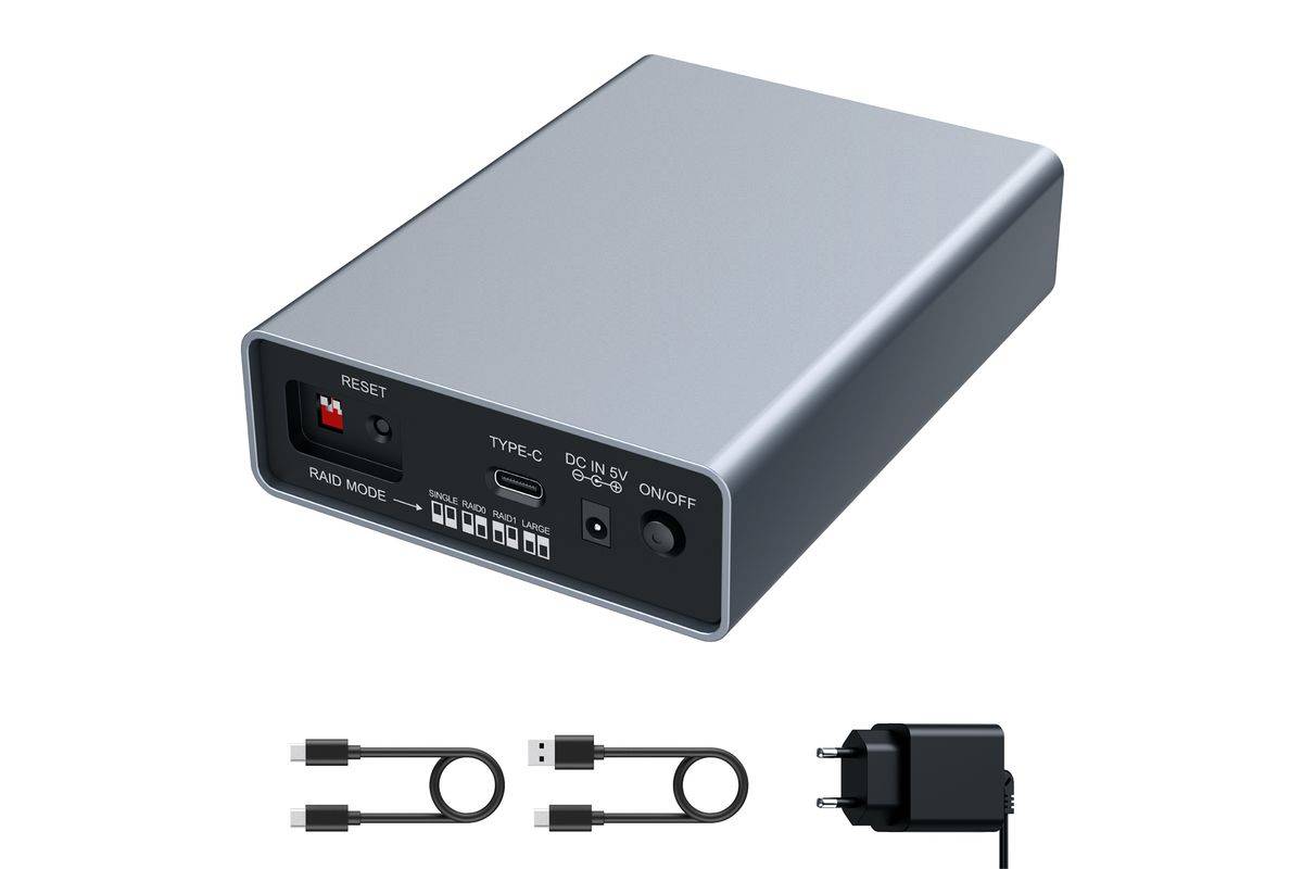 GRAUGEAR externes Raid Gehäuse 2x2,5HDD/SSD USB 3.2 retail Multimedia-Technik Externe-0