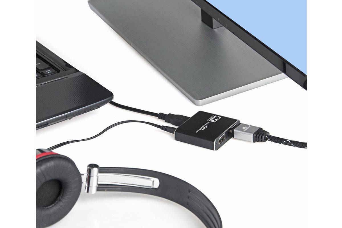 Gembird USB HDMI grabber 4K pass-through Capture your video and audio no Schwarz-2