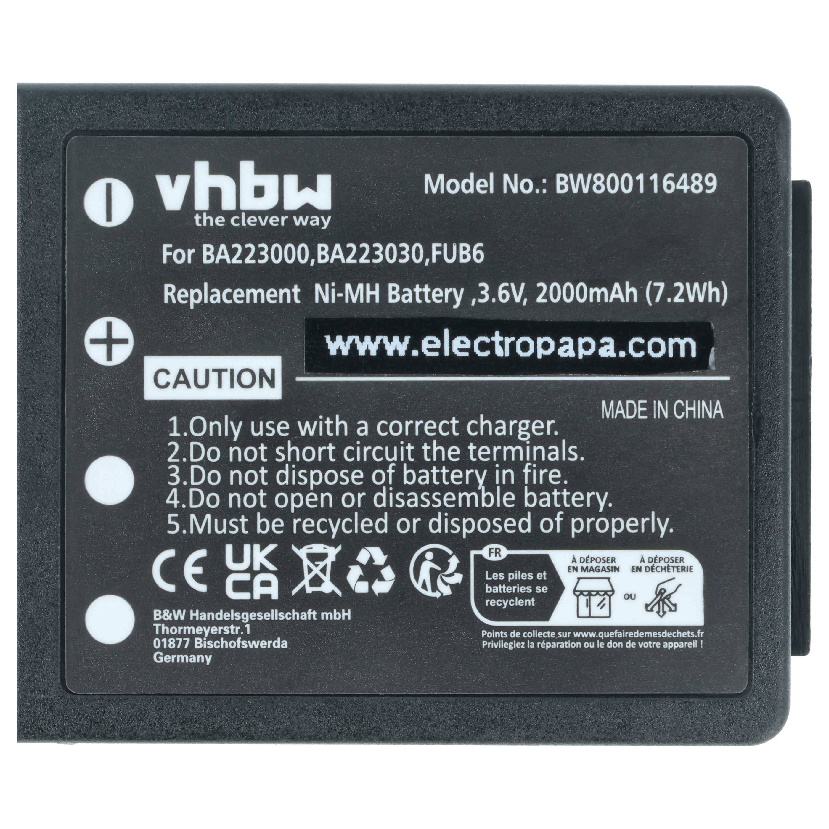 vhbw 10x Akku kompatibel mit HBC Radiomatic Quadrix | patrol T, patrol S, patrol L Fernbedienung Remote Control (2000-3