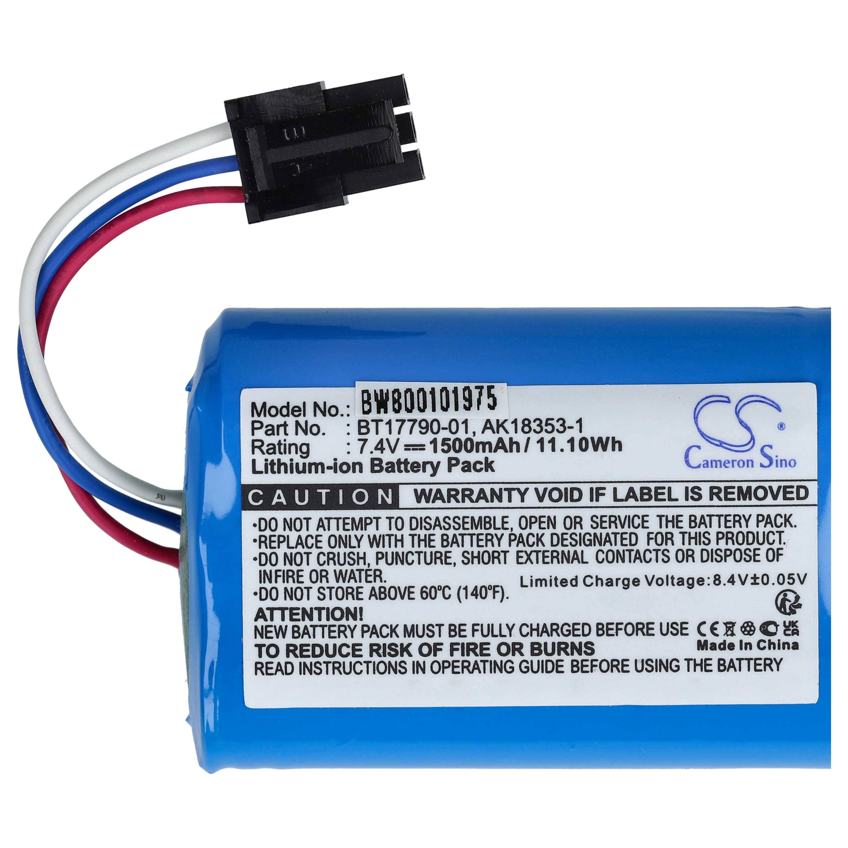 vhbw 2x Akku Ersatz für Zebra M3I-0UB00000-03 | für Drucker Kopierer Scanner Etiketten-Drucker (1500 mAh, 7,4 V, Li-Ion)-3