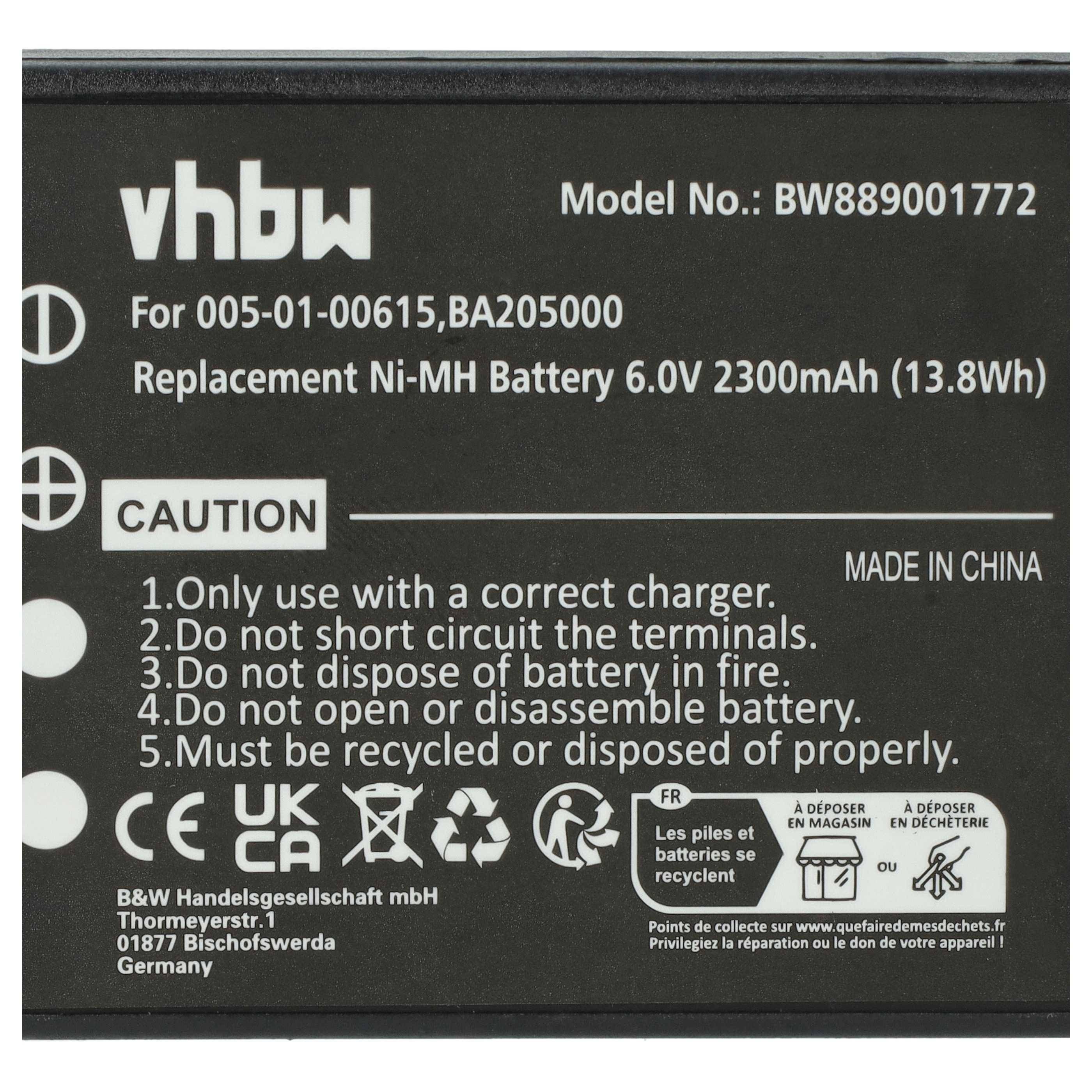 vhbw 10x Akku kompatibel mit HBC Linus 6 | 4 Industrie-Funkfernsteuerung Fernbedienung (2300 mAh, 6 V, NiMH) - Schwarz-3