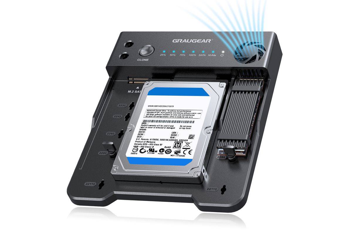 GRAUGEAR Klonstation für M.2 NVMe/SATA SSDds & 2,5/3,5 HDD Multimedia-Technik Dockingstation-0