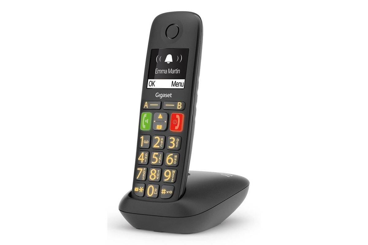 Gigaset E290 - Schnurlostelefon mit Rufnummernanzeige - ECO DECT\GAP - Schwarz-1