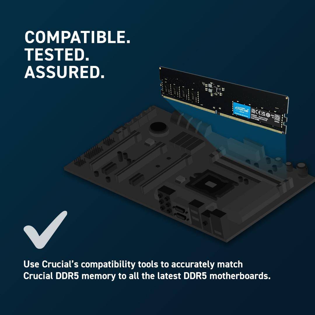 Crucial 16 GB 1x16 DDR5-5600 CL46 RAM Arbeitsspeicher DDR5 UDIMM-2